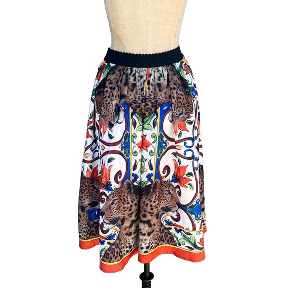 Beulah Style Leopard Floral Skirt Size Small Midi - Picture 6 of 9